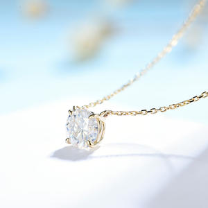 KUOLOLIT HK – collier en or rose 10K pour femmes, diamant Moissanite naturel, pendentif de fiançailles, bijoux fins - Product Image 4