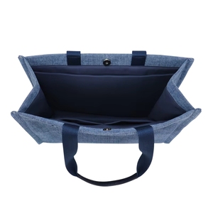 Eco Friendly Personalized <b>Square</b> Shape Waterproof Canvas Reusable Shopping Tote Bags with Mini Handbag Denim Ladies Handbags - Product Image 5