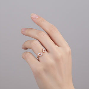 Anillo de Dedo para Mujer con Diseño de Alas de Ángel, Joyería de Diseño Moderno, Oro Rosa Sólido de 18K, Diamante Natural, Hecho a Mano, Venta al Por Mayor en China - Product Image 3