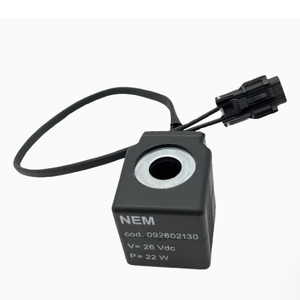 Bobina de Válvula Solenoide para Excavadora NEM S.p.a. 092601130 Diámetro Interior 13mm Altura 39mm DC26V, DC14V o AC220V 092001132, 092002132 - Product Image 2