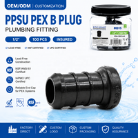 KING SMART Tapón de Extremo Liso de 1/2 Pulgada F2159/PEX B, Sin Plomo, NSF UPC PPSU, Estilo Crimpado, para Agua Fría y Caliente (Envío Gratuito a EE. UU. y Canadá)
