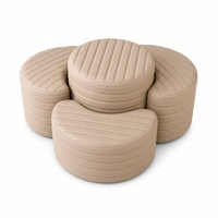 Canapé d'angle moderne en cuir PU marron avec rembourrage en éponge pour salon, appartement, hôtel