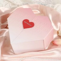 Boîte cadeau de mariage décorative à double porte avec lamination brillante et gaufrage, boîte de demande en mariage pour demoiselle d'honneur