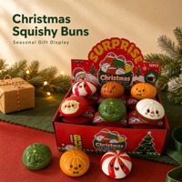 Offre Spéciale Noël : Boîte Mystère Squishy en Forme de Boulette, Jouet Anti-Stress en Mousse PU à Remontée Lente, Cadeau Anti-Stress