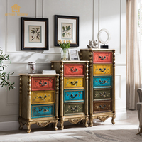 Armario de madera maciza estilo americano, mueble decorativo pintado, estilo clásico europeo