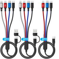 Câble de chargement multiple 4 en 2, chargeurs Port USB Cordons de chargement multiUSB universels