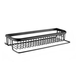 Brushed Gun <strong>Grey</strong> All-copper <strong>Corner</strong> Dual Tier Square Net Basket Bathroom Wall-mounted Shower Room Storage <strong>Shelf</strong> - Product Image 5