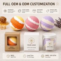 Boule de Bain Effervescente au Miel OEM ODM 140g, Beurre de Karité, Huile d'Amande Douce, Hydratante, Nourrissante, Spa, Marque Privée Personnalisée