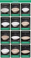 Bol jetable personnalisé en bagasse biodégradable et écologique, résistant à la chaleur et compatible micro-ondes, avec couvercle imprimé du logo, pour plats à emporter, 460 ml et 680 ml