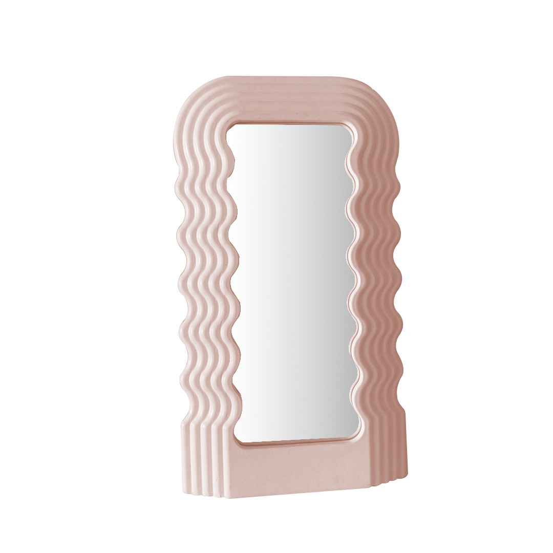 Европейский Стиль Необычные декоративные настольные неоновые розовые волнистые стеклянные ультрамодные зеркала