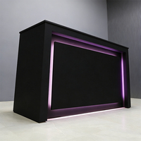 Comptoir de réception de luxe sur mesure, design traditionnel, écologique, haut de gamme, avec éclairage LED, design moderne, comptoir en marbre artificiel