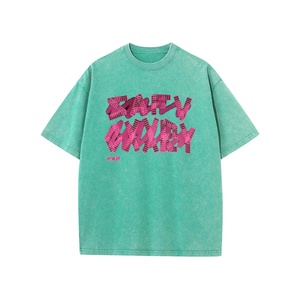 T-shirts en coton rétro lavé à l'acide de haute qualité pour hommes et femmes Street Heavyweight surdimensionné à manches courtes pour la vente en gros - Product Image 4