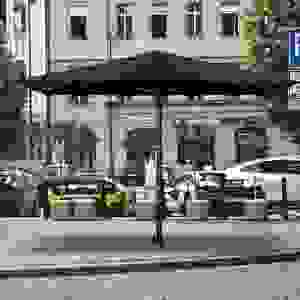 Parasols pliants commerciaux de grande taille pour l'extérieur, manivelle manuelle, cadre en aluminium, parasol pour hôtel et complexe hôtelier, anti-UV, 4*4M, parasols carrés - Product Image 6