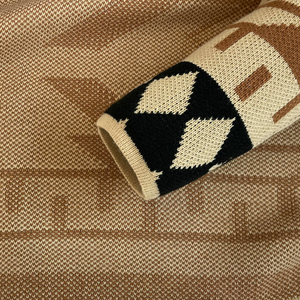 Cardigan en tricot <span class=keywords><strong>mi</strong></span>-<span class=keywords><strong>long</strong></span> de haute qualité, style tribal Navajo occidental, à motifs géométriques, avec bordure à franges et ceinture, en tricot lisse, style Duster - Product Image 2