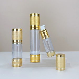 Cylinder Plastic Lotion <b>Bottle</b> With Gold Cap Airless <b>Pump</b> Refillable Empty Lotion <b>Pump</b> <b>Bottles</b> for Skin Care Products - Product Image 5