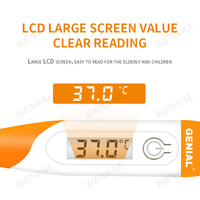 Termometer Oral Elektrik T15SC untuk Penggunaan di Rumah dan Rumah Sakit, Termometer Klinis Digital LCD Fleksibel, Bersertifikasi CE, Garansi 5 Tahun