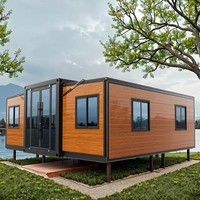 Maison conteneur extensible de 20 pieds, maison modulaire préfabriquée extensible, villa préfabriquée à 3 chambres, cabane de villégiature