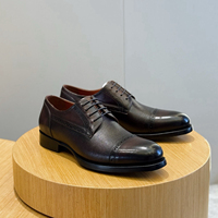 Chaussures Oxford en cuir véritable pour hommes, style designer de haute qualité, à lacets, antidérapantes, respirantes, chaussures habillées formelles pour affaires