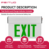 FEITUO Boîtier en aluminium simple face, 50 ans d'expérience, OEM ODM, Panneau de sortie de secours LED avec flèches pour écoles