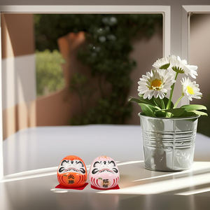 ชุดมินิเซ็ตขนาดเล็กเสื้อโบดีฮาร์มะ1.5นิ้วตุ๊กตาดารุมะเซรามิกเคลือบรูปแมวนำโชคของที่ระลึกงานแต่งงานเป็นมิตรต่อสิ่งแวดล้อม - Product Image 4