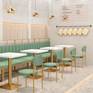 Vente en gros Cabine circulaire personnalisée moderne en bois Sièges rembourrés Ensembles table et chaises pour café hôtel <span class=keywords><strong>restaurant</strong></span> Projet d'ensemble de table et chaises - Product Image 2