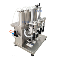 Machine de remplissage semi-automatique à 4 buses pour liquides, parfums, collyres, cosmétiques, boissons et petits flacons de parfum