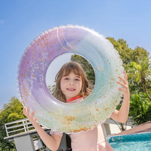 Flotador Inflable con Diseño de Pintura a Tinta con Lentejuelas, Anillo de Natación Engrosado para Piscina y Parque Acuático, Uso Unisex para Adultos, Ecológico - Product Image 4