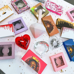 3d Mink Eyelashes Packaging Boxes Round Lashes Colorful Eyelash Box