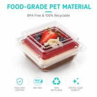 Boîte à salade jetable transparente en PET de qualité supérieure, biodégradable, pour sushis, pain, fruits, légumes, desserts, emballage alimentaire
