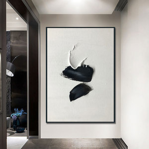 <span class=keywords><strong>Arte</strong></span> Originale Moderna Minimalista Astratta in Bianco e Nero, Dipinto a Olio Fatto a Mano, Decorazione per la Casa, <span class=keywords><strong>Arte</strong></span> da Parete con Cornice, Opera d'<span class=keywords><strong>Arte</strong></span> su Tela - Product Image 3