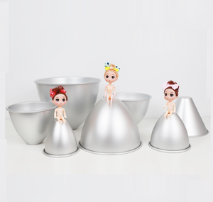 <span class=keywords><strong>Moule</strong></span> à gâteau en mousseline de soie en alliage d'aluminium de tailles multiples <span class=keywords><strong>Moule</strong></span> à pâtisserie antiadhésif en forme de robe de <span class=keywords><strong>princesse</strong></span> - Product Image 1