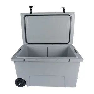 KEYI 125L Large Commercial Hard Plastic Rotomolded White Ice Chest Cooler Box