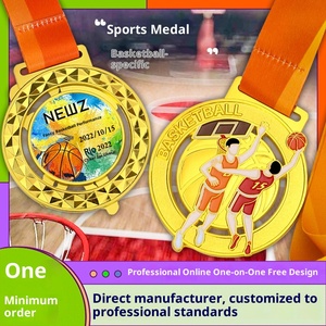 Bóng Rổ Kim Loại Huy Chương Tùy Chỉnh UV In Ấn Thân Thiện Với Môi Mạ Câu Lạc Bộ Thanh Niên Trò Chơi Làng Ba Đào Tạo Khóa học - Product Image 3