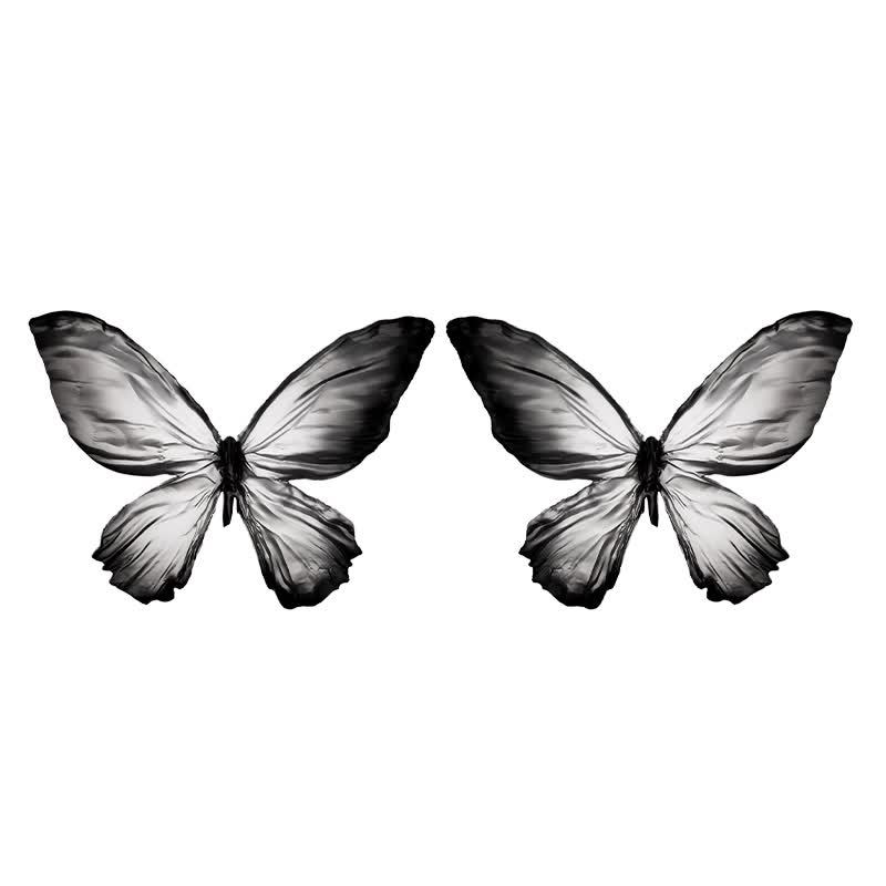 One pair of Floral Flash Butterfly (Silver Black)