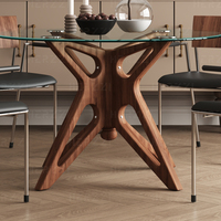 Modernes nordisches rundes Esstisch-und Stuhlset aus Holz für Restaurant und Heimgebrauch