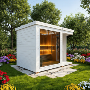 Sauna Eléctrica Exterior <span class=keywords><strong>de</strong></span> Cedro Rojo Canadiense Triunity, con Ducha Integrada, para 4-6 Personas, Uso Familiar, 2 Años <span class=keywords><strong>de</strong></span> Garantía, Venta al Por Mayor - Product Image 1