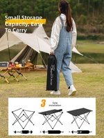Table pliante à jambes croisées avec cadre en aluminium - Table de plage légère, imperméable et portable pour le camping et les pique-niques