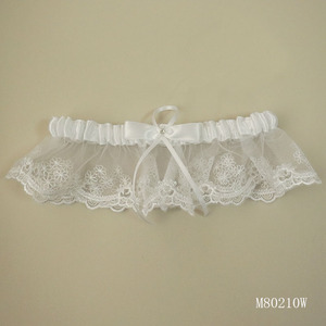 M80210 Jarretière sexy en <span class=keywords><strong>dentelle</strong></span> blanche <span class=keywords><strong>pour</strong></span> mariage <span class=keywords><strong>Porte</strong></span>-jarretelles de mariée - Product Image 1