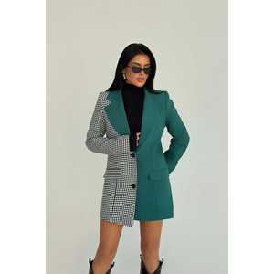 Chaqueta de mujer verde a cuadros bicolor - Product Image 3