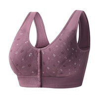 Soutien-gorge sans fil à boutons avant pour femmes âgées, confortable, facile à enfiler, bretelles larges, doux pour un usage quotidien