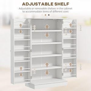 Gabinete de Cocina Moderno SENYU Blanco con 4 Puertas, Mueble de Almacenamiento Multifuncional - Product Image 3