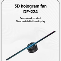 Ventilador Proyector LED Holográfico de 42cm y 224 LED, Holograma 3D para Uso en Interiores, Alta Luminosidad, OEM, 1 Año de Garantía