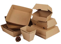 Boîte à emporter écologique pour la restauration rapide, boîte à collation en carton ondulé, taille standard