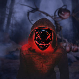 2023 गर्म बिक्री हेलोलीन नेतृत्व वाले मास्क काले शब्दों को पर्यावरण के अनुकूल pvc कस्टम लोगो क्लोन पैक किया गया प्लास्टिक पैक बैग + कार्टन" - Product Image 4