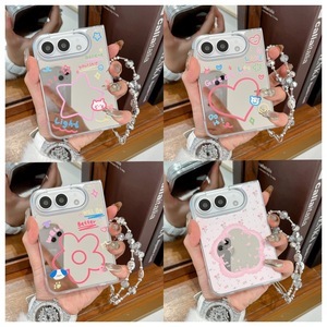 Funda para iPhone Ultra con Diseño de Corazón y Flores Estilo Coreano para Apple 18 Fold <span class=keywords><strong>Duo</strong></span>, Plegable, Linda, Protectora de Pantalla para Chicas - Product Image 2