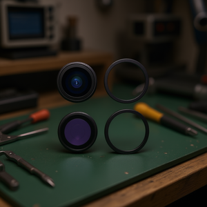 Objectif de caméra arrière violet avec cadre pour iPhone 12, pièce de réparation électronique - Product Image 2