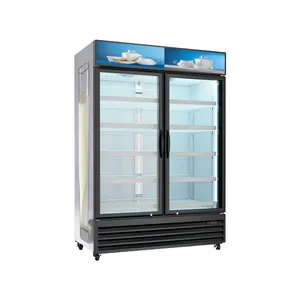 Refrigerador y refrigerador de productos lácteos de gran capacidad construido con hoja de metal PCM de 1000 litros con puerta de vidrio templado