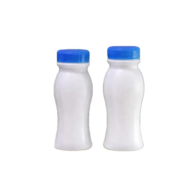 Plastic yogurt drinking bottle 180ml 210ml Food grade HDPE milk bottle with screw cap