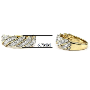 Chine Direct Usine Bijoux Top ventes Meilleure Qualité 14k Or Jaune Massif Diamant Naturel Rond Twist Alliance Pour Cadeau - Product Image 3