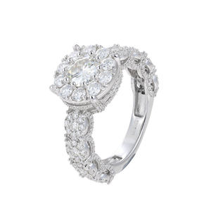 Bagues de fiançailles de luxe plaquées or, serties de diamants naturels de haute qualité, personnalisables, vente en gros disponible - Product Image 3